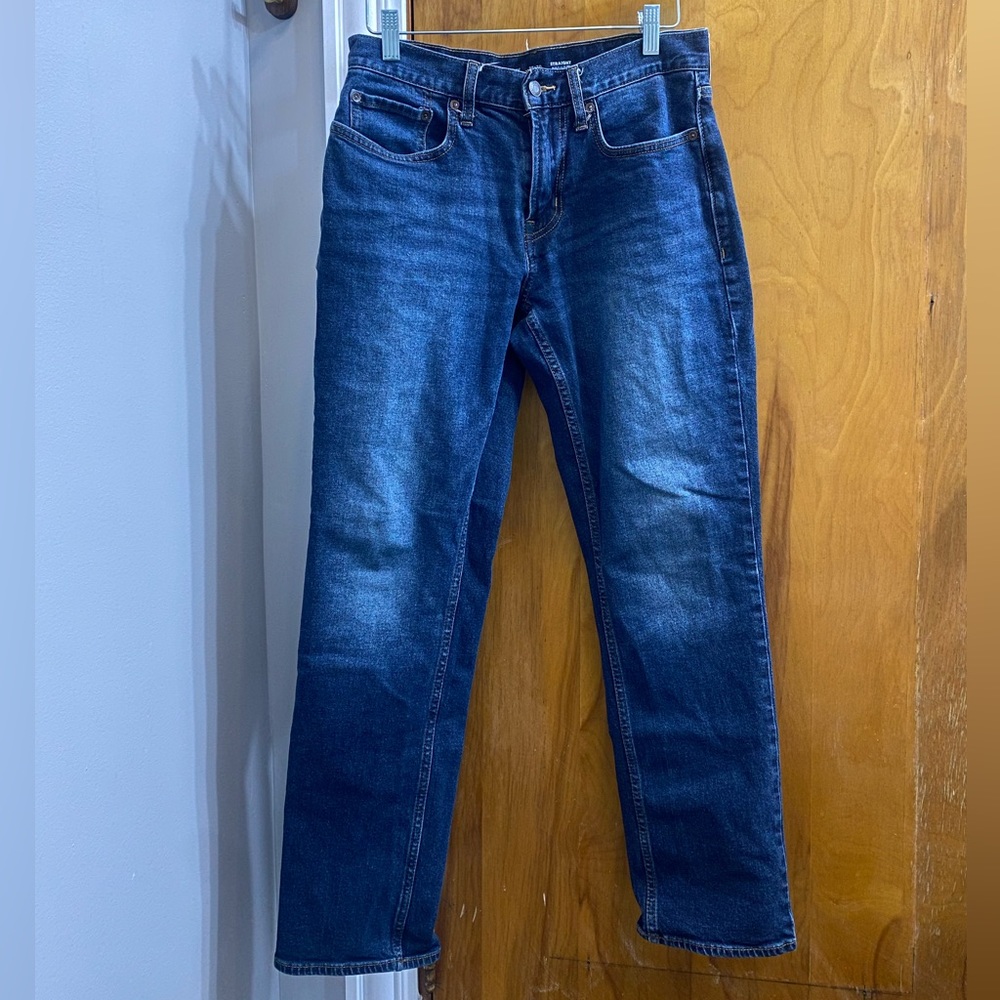 Old Navy dark blue straight jeans 29x30